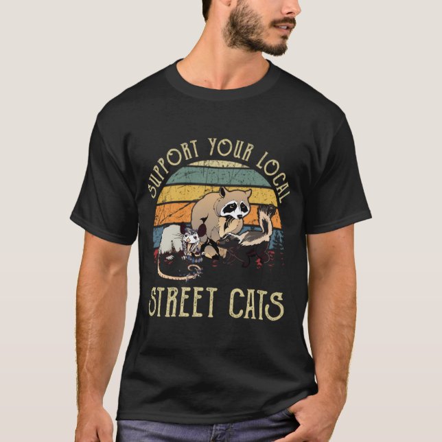 Cat T-Shirtsupport Ihre örtlichen Straßenkatzen Vi T-Shirt (Vorderseite)