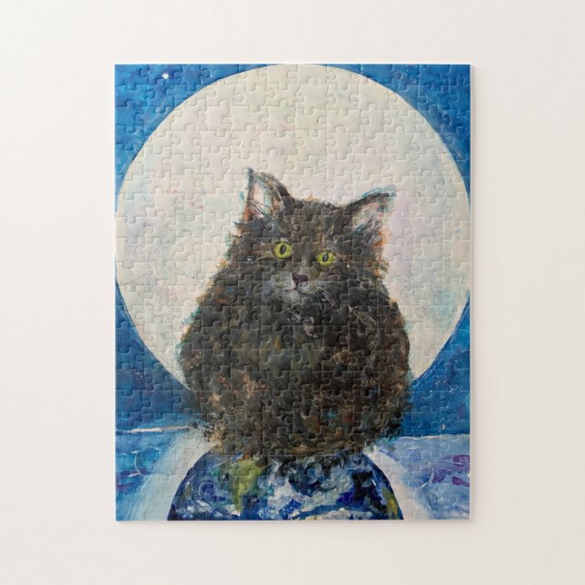 Cat Tabby Tiger Kitten Maureen Girard Moon (Vertikal)