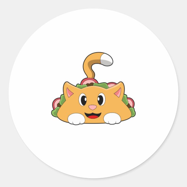 Cat Taco Runder Aufkleber (Vorderseite)