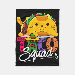 Cat Taco Squad Cinco De Mayo Cute Funny Mexikanisc Fleecedecke
