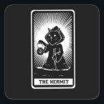 Cat Tarot Card Fantasy Quadratischer Aufkleber<br><div class="desc">Proud master or mistress of a beautiful cat? Then this design is exactly the right thing to show the love of your pet with the title Cat Tarot Card Fantasy. Not just a stubenter,  but family.</div>