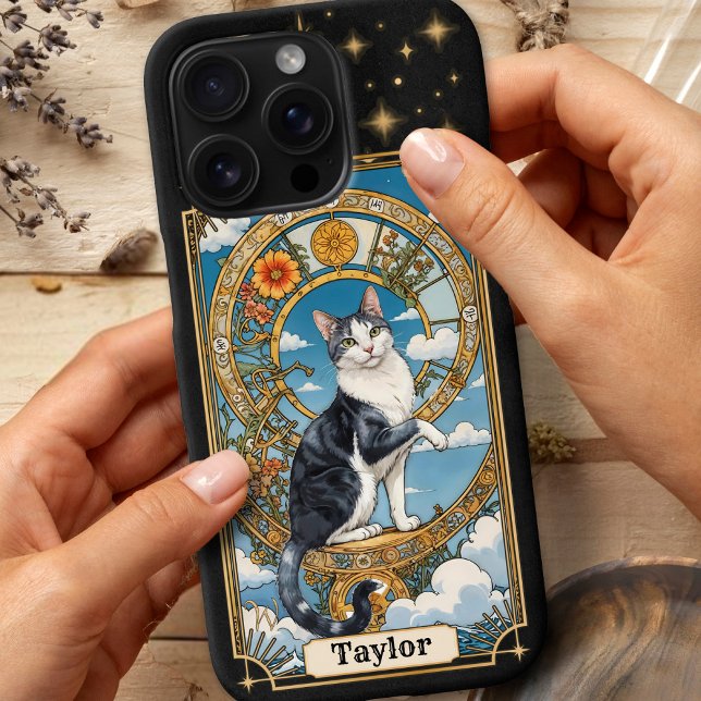 Cat Tarot Card iPhone 16 Pro Fall Hülle (Cat Tarot Card Personalized iPhone 16 Pro Case)