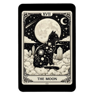 Cat Tarot Card The Moon Graphic Magnet