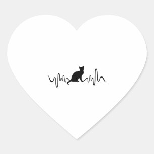 Cat Tasse - Cat Heartbeat Tasse Herz-Aufkleber