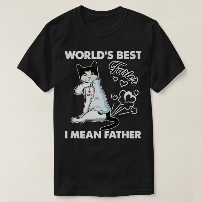 Cat Tattoo I Love Dad Cat Daddy Cat Dad Funny Cat T-Shirt (Design vorne)