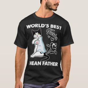 Cat Tattoo I Love Dad Cat Daddy Cat Dad Funny Cat T-Shirt