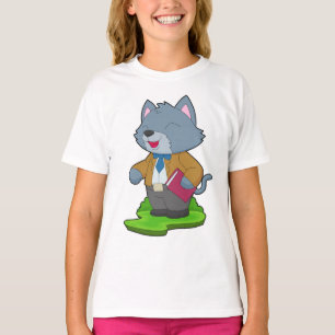 Cat Teacher Book School T-Shirt