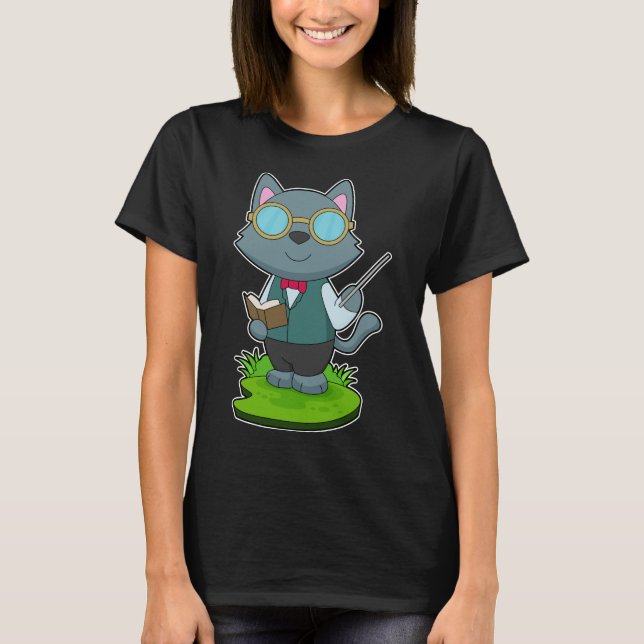 Cat Teacher Pointer T-Shirt (Vorderseite)