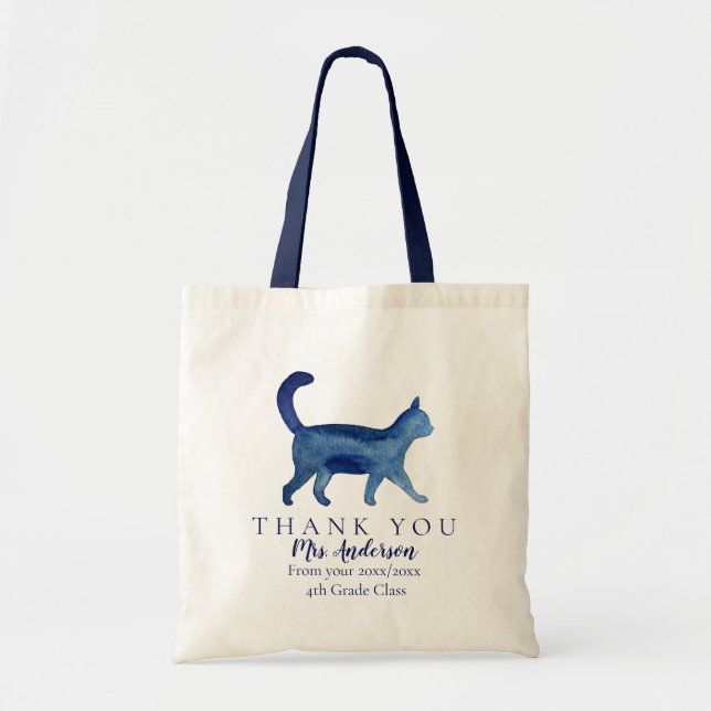 CAT Teacher Thank You Class Gift Tote Bag Tragetasche (Vorne)