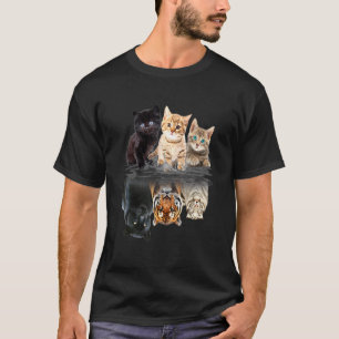 Cat Team Mirror Kitten Niedlich Black Cat T-Shirt