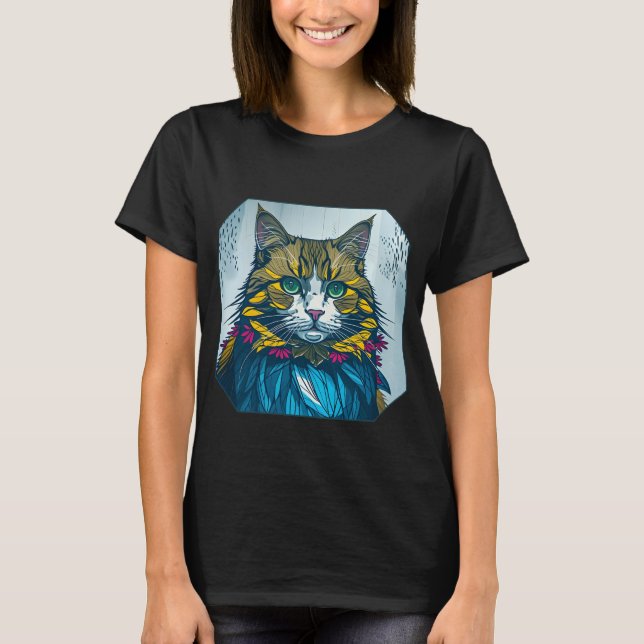 Cat That Ate The Canary Feathers | Wearable Art T-Shirt (Vorderseite)