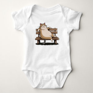 Cat the Bench Sitter Baby Strampler