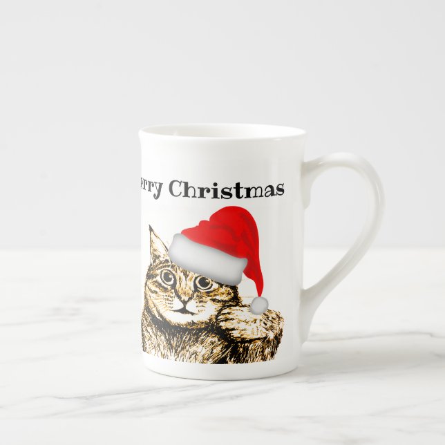 Cat Theme Personalisiert Frohe Weihnachts-Tasse Prozellantasse (Rechts)