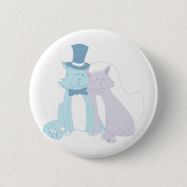 Cat Theme Wedding Button (Vorderseite)