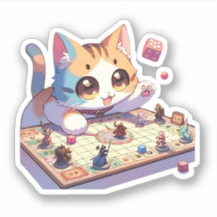 Cat Throwing Dice Tabletop Game Aufkleber