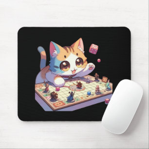 Cat Throwing Dice Tabletop Game Mousepad