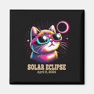 Cat Total Solar Eclipse 8. April Magnet