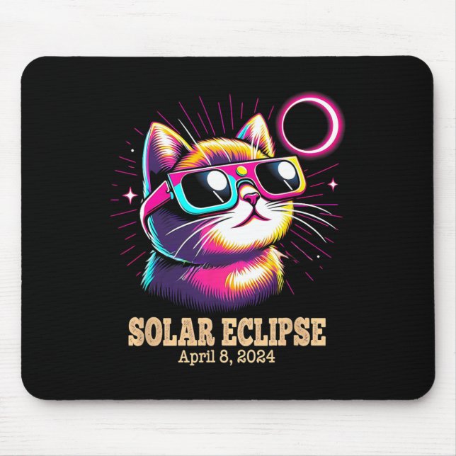 Cat Total Solar Eclipse 8. April Mousepad (Vorne)