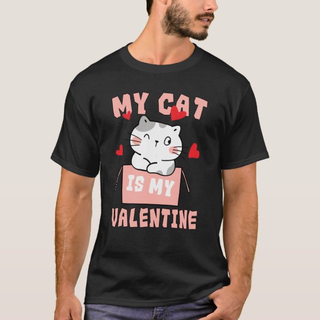 Cat Toy Valentine's Day Heart Balloon Box Her For  T-Shirt (Vorderseite)