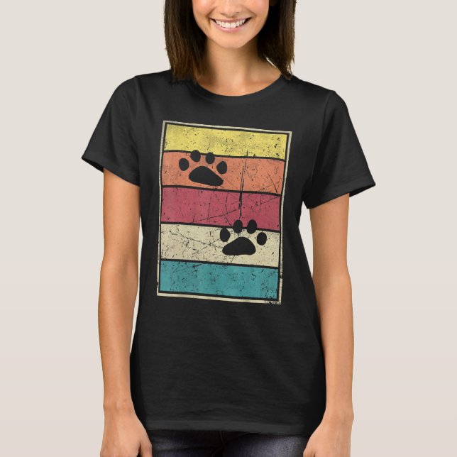 Cat Track Footprints T-Shirt (Vorderseite)