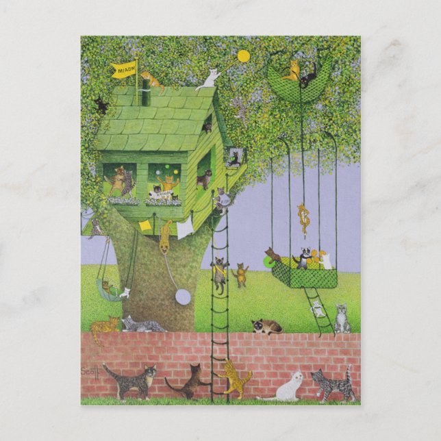 Cat Tree House Postkarte (Vorderseite)