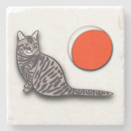 Cat trifft den Vollmond Steinuntersetzer