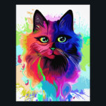 Cat Trippy Psychedelic Pop Art Fotodruck<br><div class="desc">Psychedelischer Trippy Pop Art Cat Portrait auf farbenfrohen Paint Spritzern. Original Vector IllustrationCopyright BluedarkArt The ChameleonArt.</div>