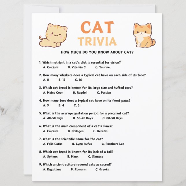 Cat Trivia Game (Vorderseite)