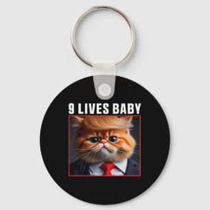 Cat Trump 9 Lives Ba Funny Trump Meme Schlüsselanhänger