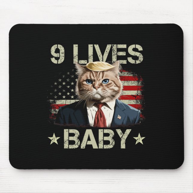 Cat Trump 9 Lives Ba Mousepad (Vorne)
