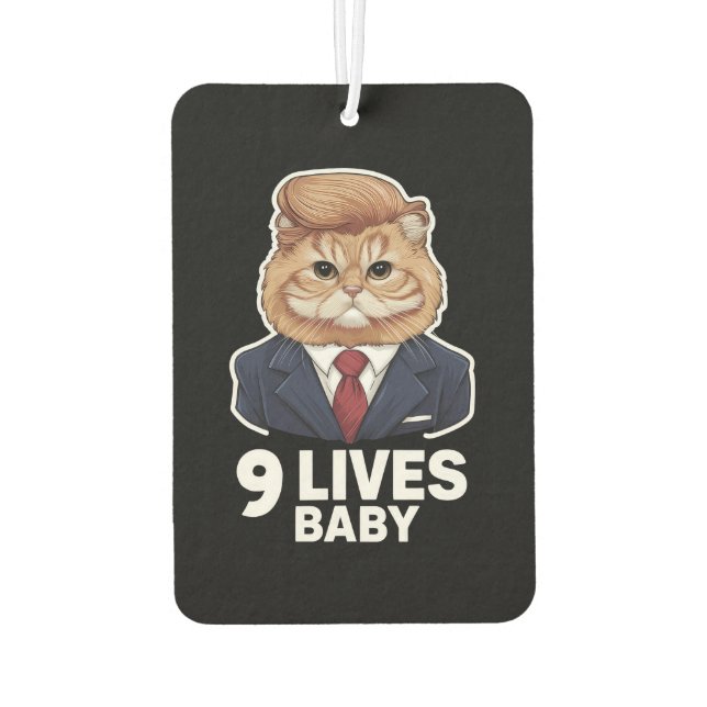 Cat Trump 9 Lives Baby Autolufterfrischer (Rückseite)