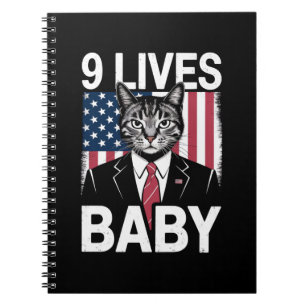 Cat Trump 9 Lives Baby Funny Trump Cat Notizblock