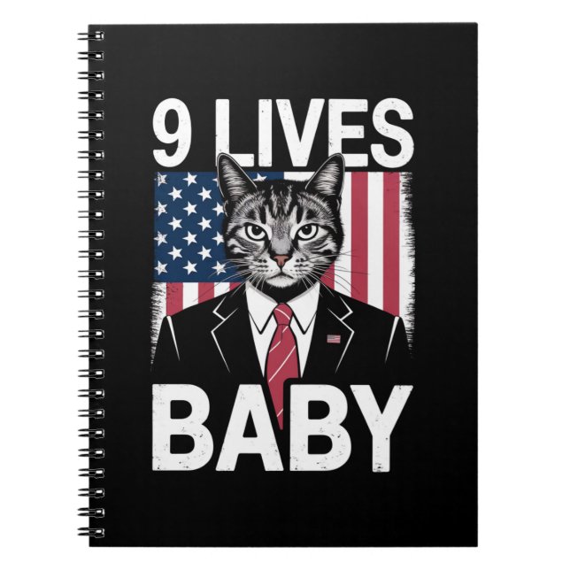Cat Trump 9 Lives Baby Funny Trump Cat Notizblock (Vorderseite)