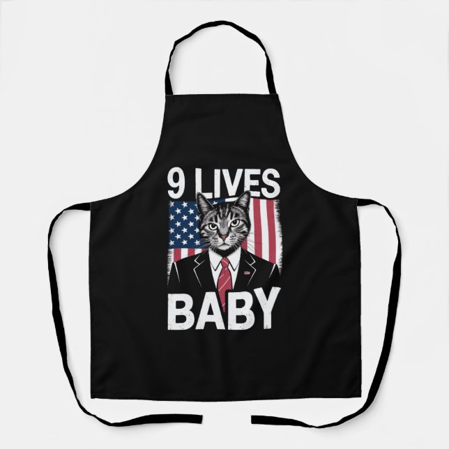 Cat Trump 9 Lives Baby Funny Trump Cat Schürze (Vorderseite)