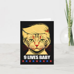 Cat Trump 9 Lives Baby Kamala Harris für Präsident Karte