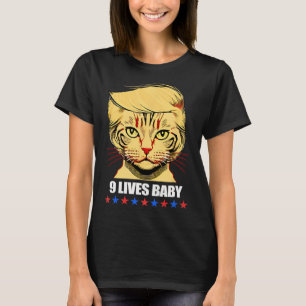 Cat Trump 9 Lives Baby Kamala Harris für Präsident T-Shirt