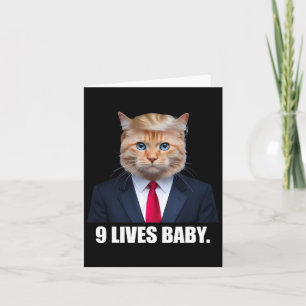 Cat Trump 9 Lives Baby Trump 2024 Win Victory Winn Karte