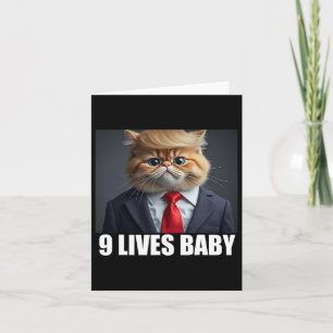 Cat Trump 9 Lives Baby Trump 2024 Win Victory Winn Karte