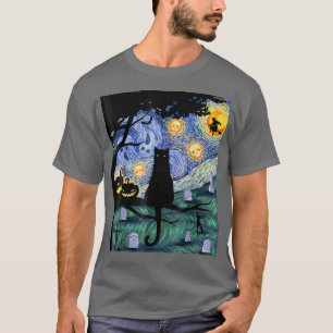 Cat Tshirt, Beängstigendes Night Cat T-Shirt, Van T-Shirt