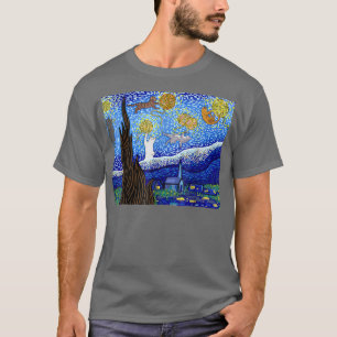 Cat Tshirt, Beängstigendes Night Cat T-Shirt, Van  T-Shirt