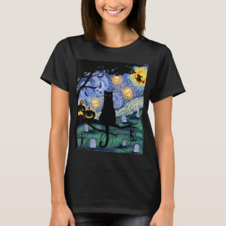 Cat Tshirt, Beängstigendes Night Cat T-Shirt, Van T-Shirt