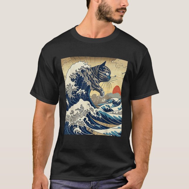 Cat Tshirt Cat Lover Katsushika Hokusai T (Vorderseite)