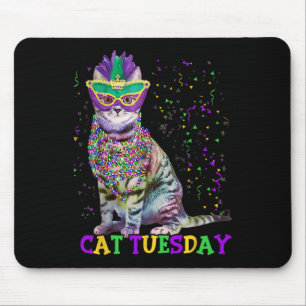 Cat Tuesday Funny Mardi Gras 2025 New Orleans Mens Mousepad
