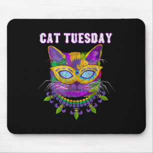 Cat Tuesday Funny Mardi Gras New Orleans Mens Wome Mousepad