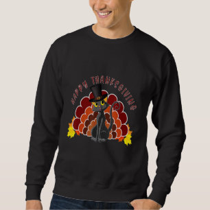 Cat Turkey glückliche Danksagung Coole Familie Sweatshirt