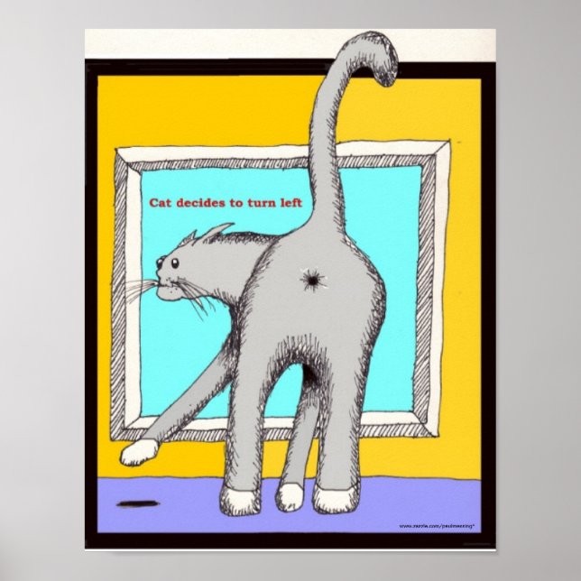 Cat Turning Verlassen Poster (Vorne)