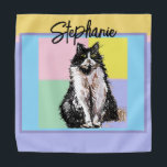 Cat Tuxedo Pastel Cats Womens Pastel Girls Halstuch<br><div class="desc">Niedliche Tabby Katze Pastel Lila Lavendel Muster Kids Girls/Boys Kitchen Schürze,  mit einem vollständig anpassbaren Namen. Entworfen aus meiner originalen Katzenillustrierung.</div>