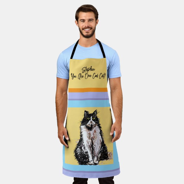 Cat Tuxedo Pastel Cats Womens Pastellfarben Schürze (Getragen)