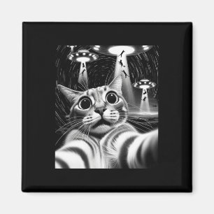 Cat Ufasion _ Funny Cat Meme Retro Alien Cat Magnet