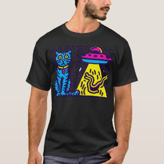 Cat Ufo Cat Cat Cult spielen T-Shirt